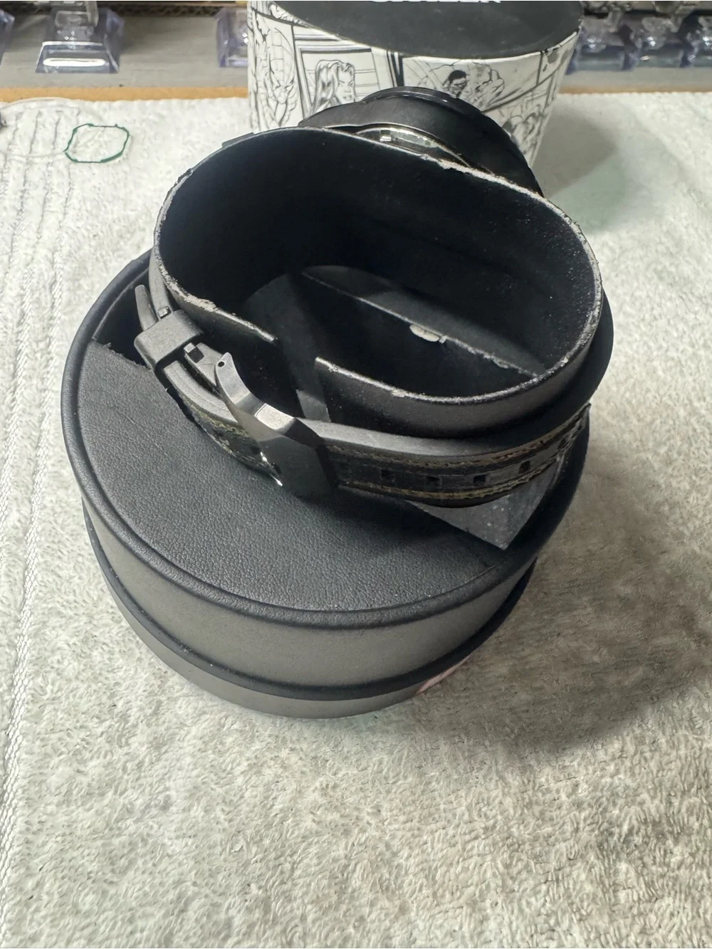 #213 Citizen Men's Black Watch with Red, Blue and White Accents